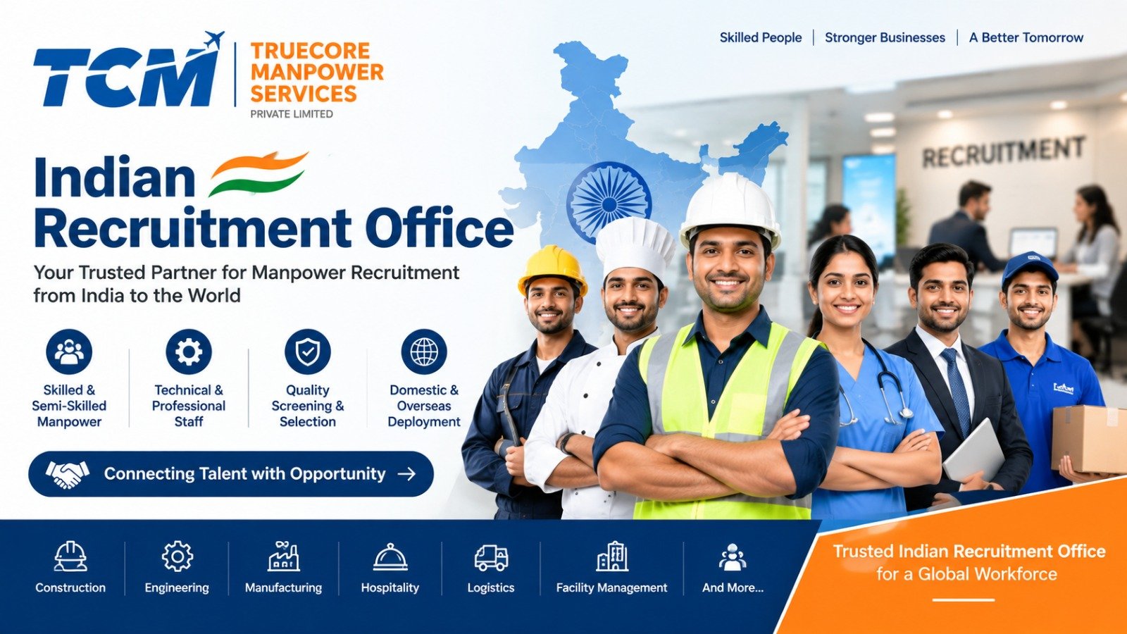 Indian Recruitment Office providing skilled and professional manpower recruitment services
