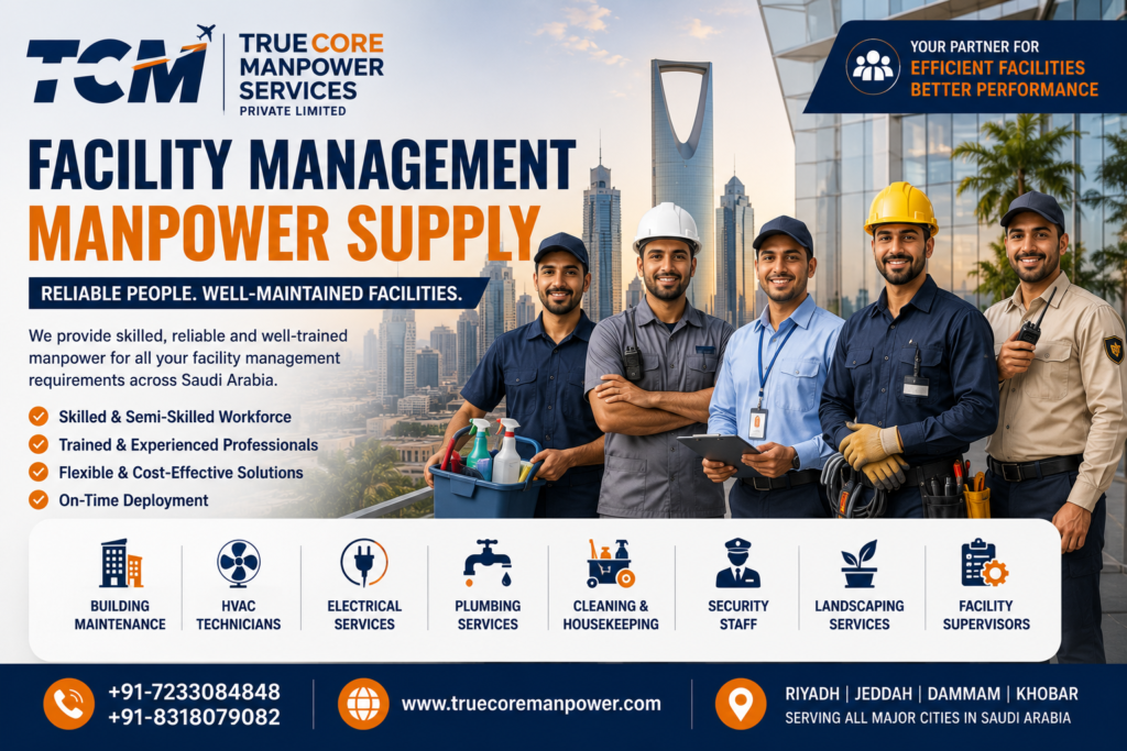 Facility management manpower supply Saudi Arabia for skilled technicians and maintenance workers