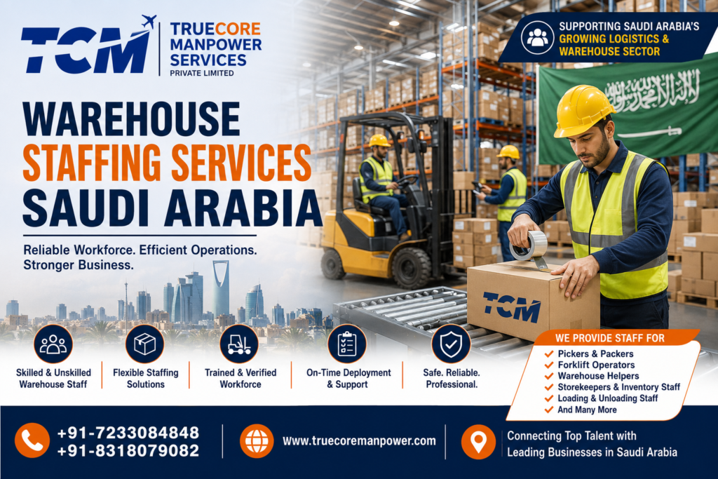Warehouse staffing services Saudi Arabia for skilled warehouse workers and logistics staff