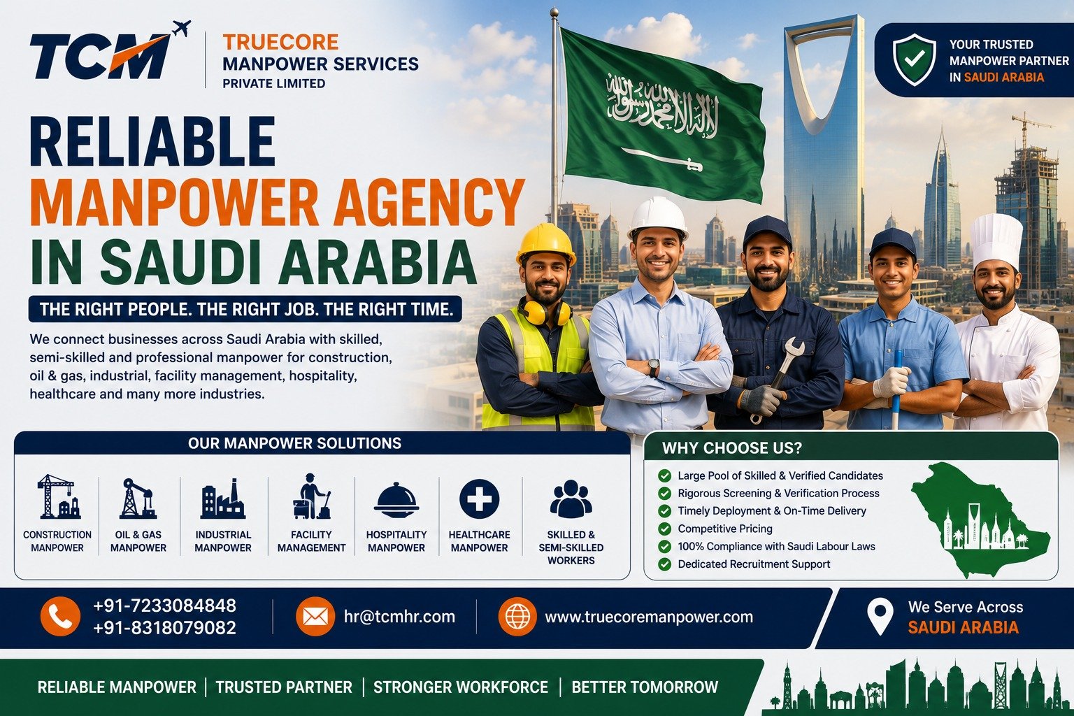 Reliable manpower agency in Saudi Arabia – True Core Manpower