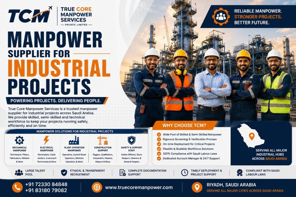 Manpower supplier for industrial projects providing skilled workforce