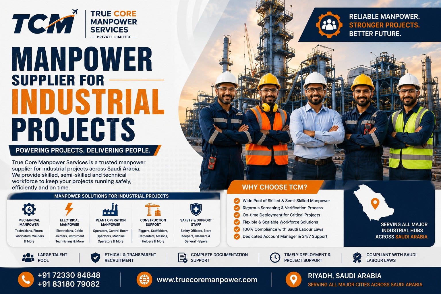 Manpower supplier for industrial projects providing skilled workforce