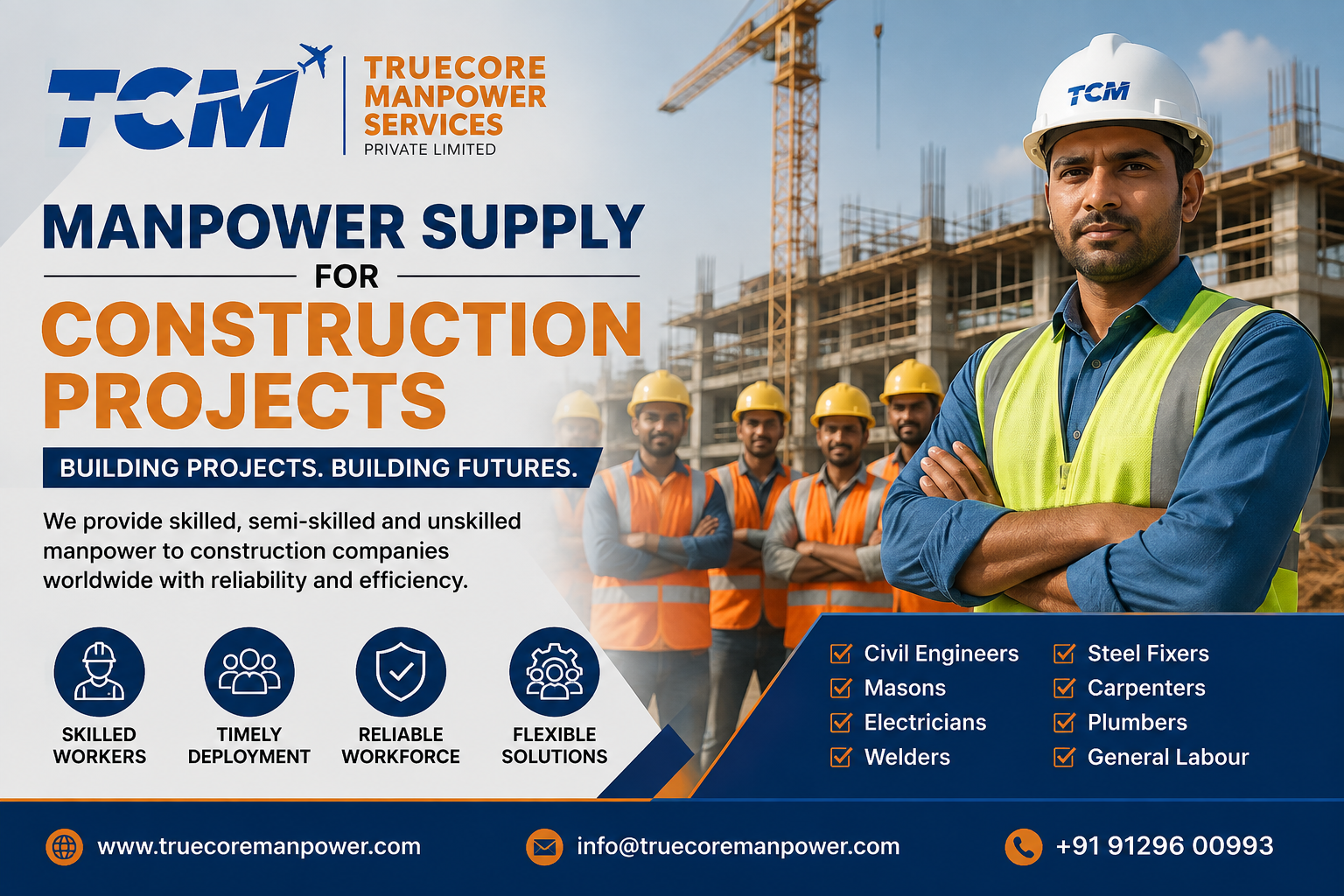 Manpower supply for construction projects by True Core Manpower