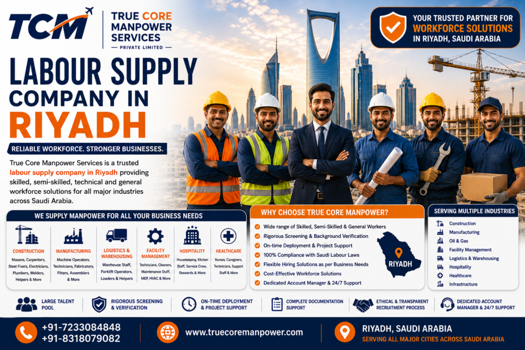 Labour supply company in Riyadh providing skilled, semi-skilled, technical and general workforce solutions