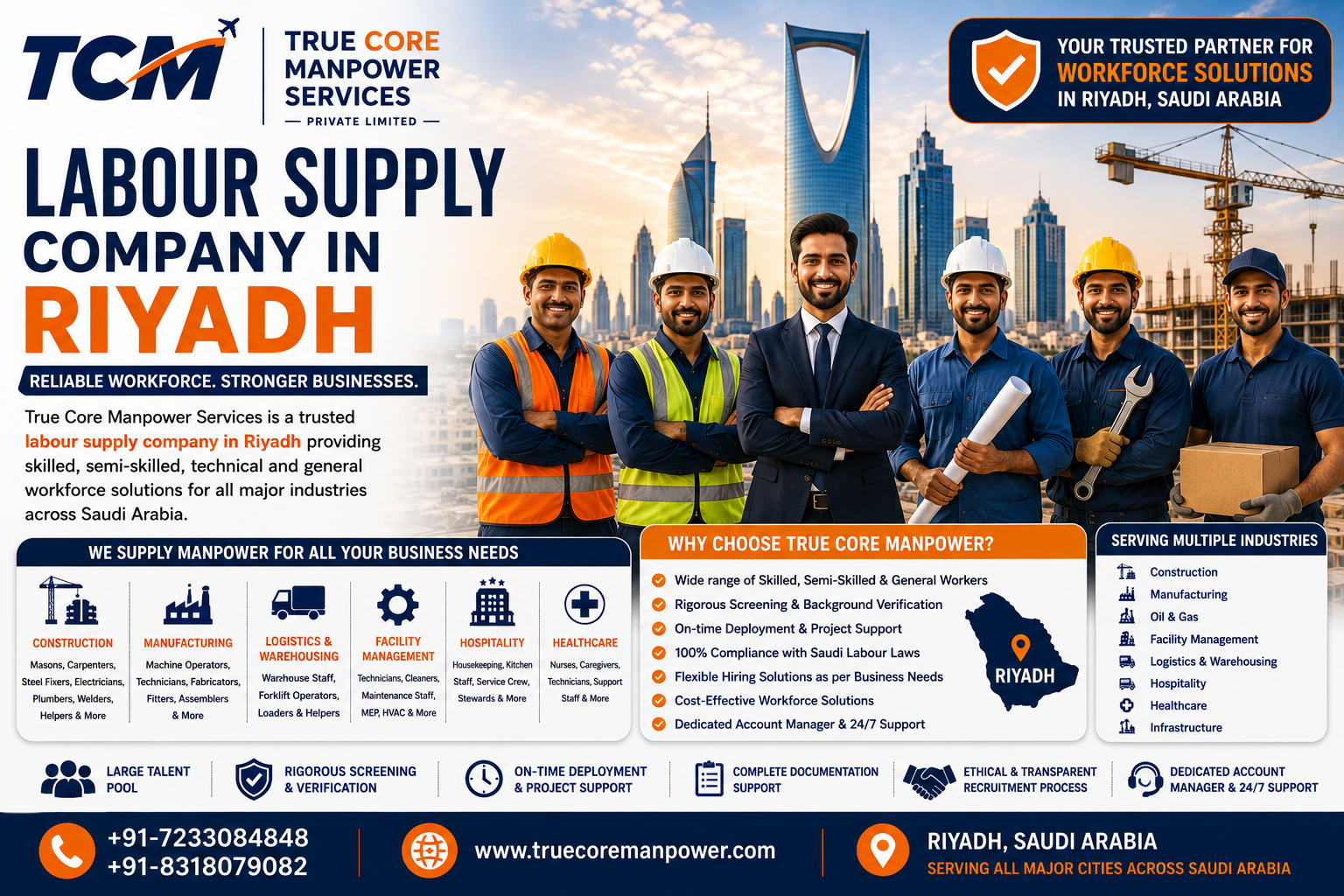 Labour supply company in Riyadh providing skilled, semi-skilled, technical and general workforce solutions