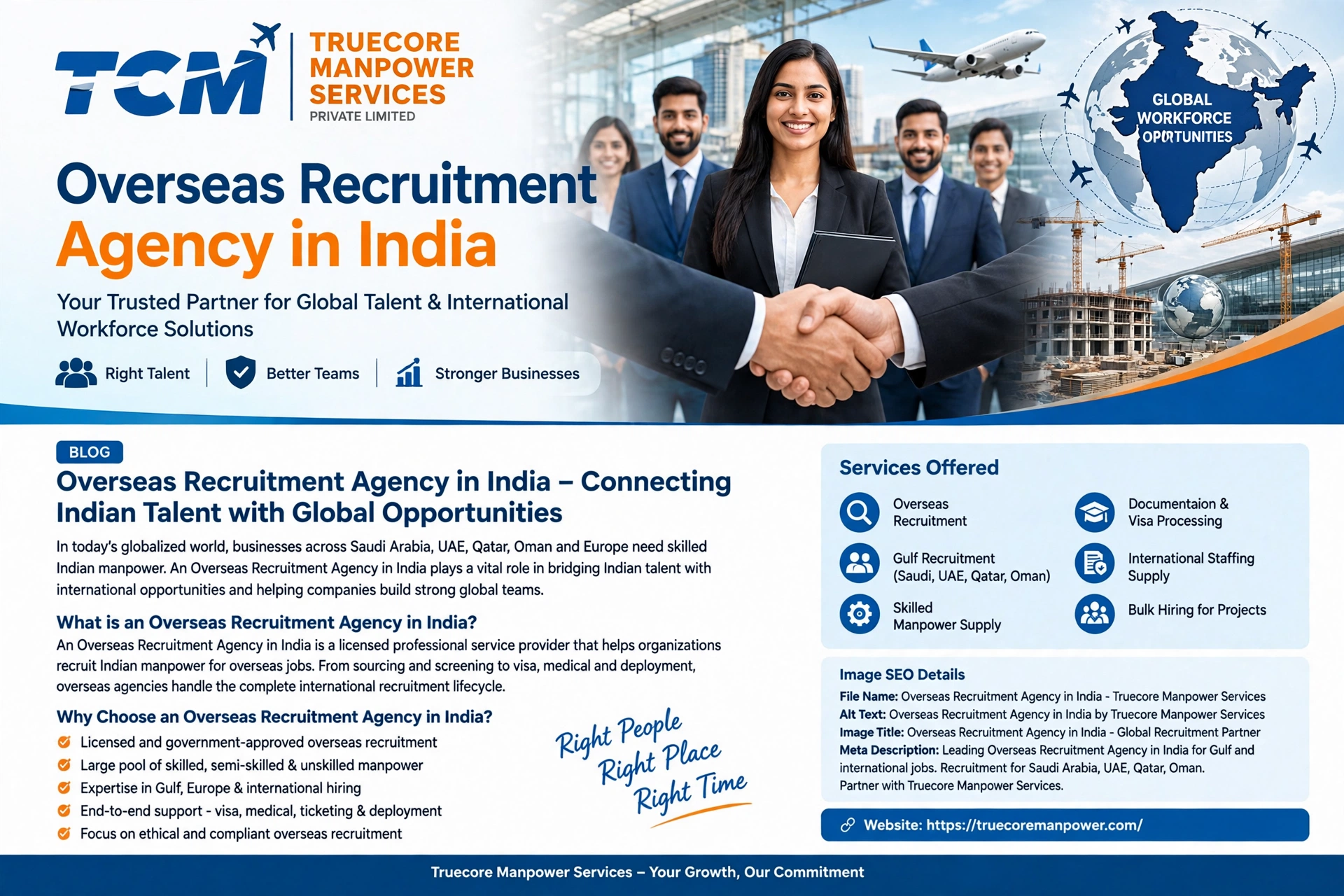 Overseas Recruitment Agency in India – Truecore Manpower Services