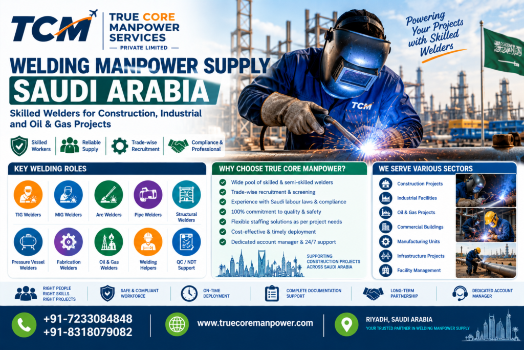 Welding Manpower Supply Saudi Arabia | True Core Manpower
